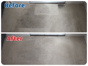 Before and after carpet cleaning
